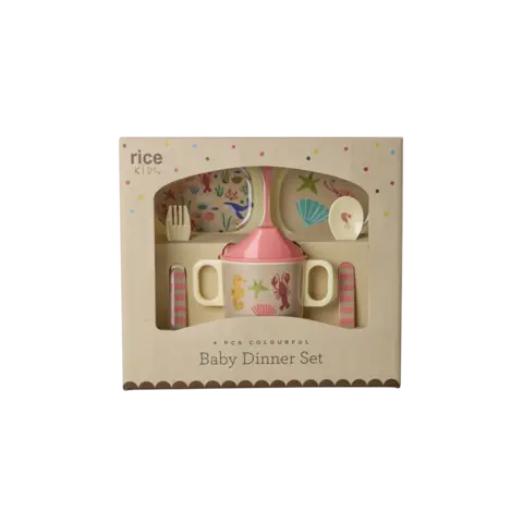 Rice melamine kinderservies Ocean roze