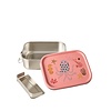 Rice lunchbox roestvrij staal Ocean print roze