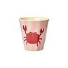Rice kinderbekers zeedieren Ocean print roze klein