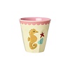 Rice kinderbekers zeedieren Ocean print roze klein