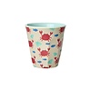 Rice kinderbekers zeedieren Ocean print blauw klein
