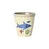 Rice kinderbekers zeedieren Ocean print blauw klein