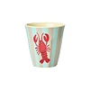 Rice kinderbekers zeedieren Ocean print blauw klein
