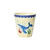 Rice kinderbekers zeedieren Ocean print blauw klein