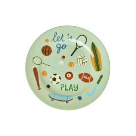 rice Denmark Rice melamine kinderbord Sports print blauw