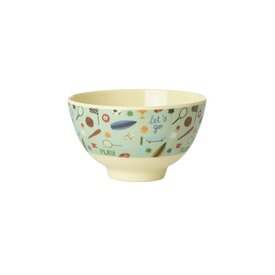 rice Denmark Rice melamine schaaltje Sport print blauw klein