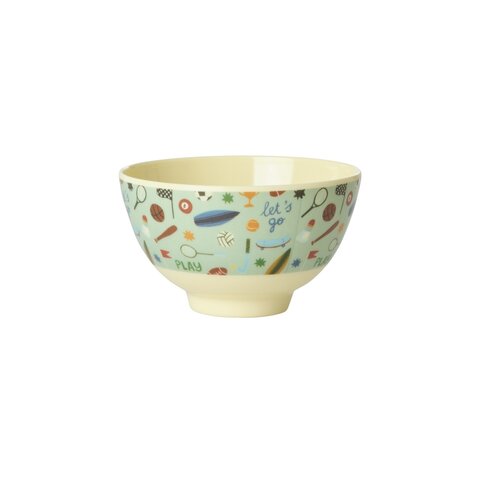 Rice melamine schaaltje Sport print blauw klein