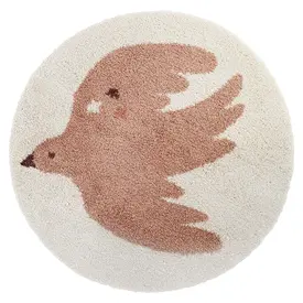 Nattiot Nattiot kindervloerkleed vogel Bohemian Bird roze/creme