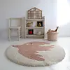 Nattiot vloerkleed kinderkamer rond vogel Bohemian Bird roze/creme
