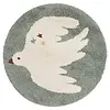 Nattiot vloerkleed kinderkamer rond vogel Bohemian Bird aqua/creme