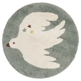 Nattiot Nattiot kindervloerkleed vogel Bohemian Bird aqua/creme