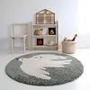 Nattiot vloerkleed kinderkamer rond vogel Bohemian Bird aqua/creme