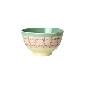 rice Denmark Rice melamine schaaltje bloemen Checkerd Stencil print klein