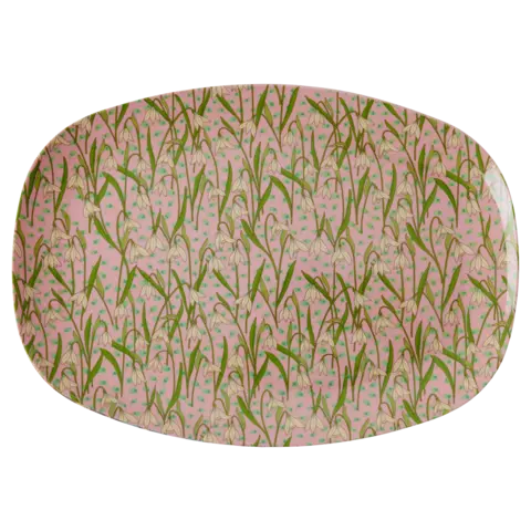Rice melamine bord ovaal New Snowdrop print
