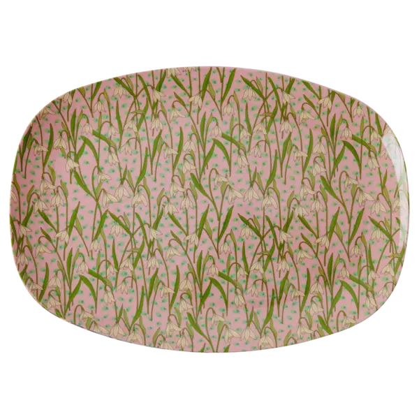 rice Denmark Rice melamine bord ovaal sneeuwklokjes print