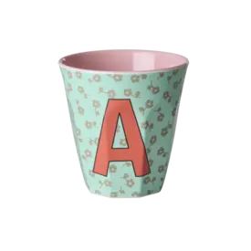 rice Denmark Rice alfabet beker letter A bloemen groen roze