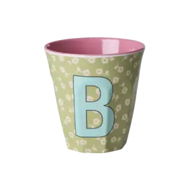rice Denmark Rice alfabet beker letter B bloemen groen roze