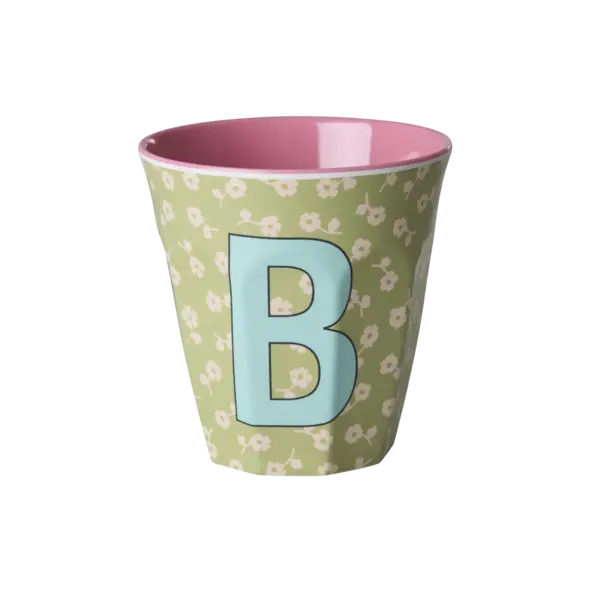 rice Denmark Rice melamine beker letter B bloemen groen roze