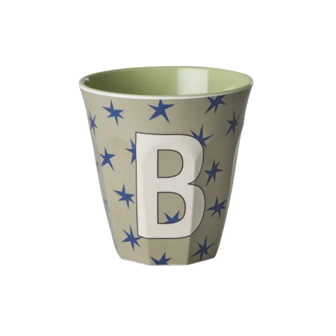 Rice alfabet beker letter B sterren blauw groen
