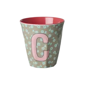 rice Denmark Rice alfabet beker letter C bloemen groen roze