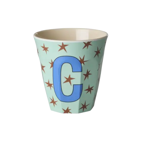 Rice alfabet beker letter C sterren blauw groen