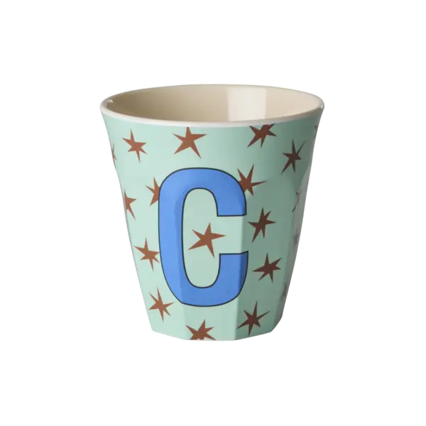 rice Denmark Rice melamine alfabet beker letter C medium sterren blauw groen
