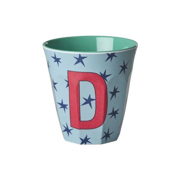 rice Denmark Rice melamine alfabet beker letter D medium sterren blauw rood