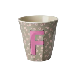 rice Denmark Rice alfabet beker letter F bloemen roze bruin