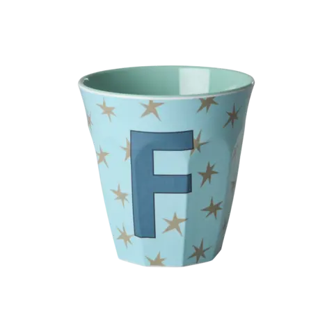 Rice alfabet beker letter F sterren blauw groen