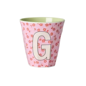 rice Denmark Rice alfabet beker letter G bloemen roze groen
