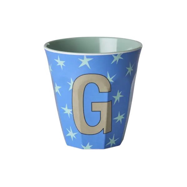 rice Denmark Rice melamine alfabet beker letter G medium sterren blauw groen