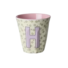 rice Denmark Rice alfabet beker letter H bloemen paars groen