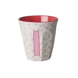 rice Denmark Rice alfabet beker letter I bloemen roze creme