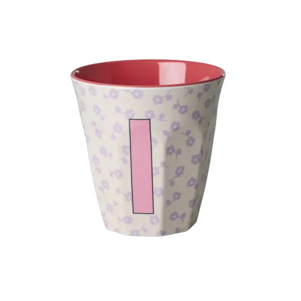 rice Denmark Rice melamine alfabet beker letter I roze creme