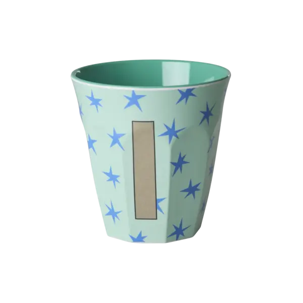 rice Denmark Rice melamine alfabet beker letter I medium sterren groen blauw