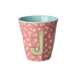 rice Denmark Rice alfabet beker letter J bloemen roze groen