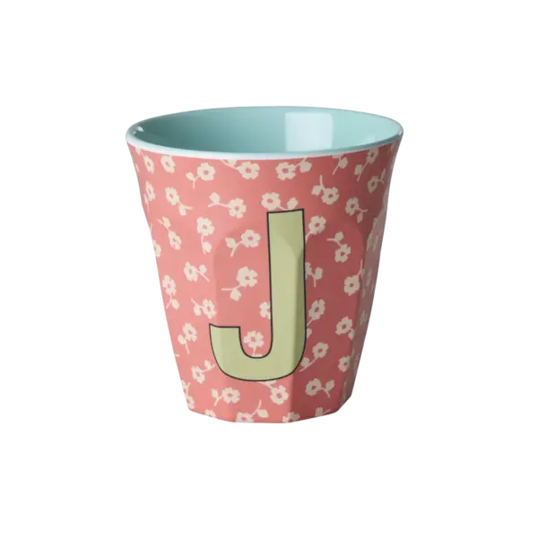 rice Denmark Rice melamine alfabet beker letter J roze groen