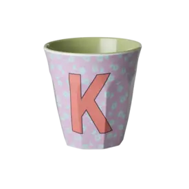 rice Denmark Rice alfabet beker letter K bloemen paars groen