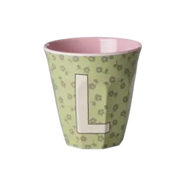 rice Denmark Rice alfabet beker letter L bloemen groen roze