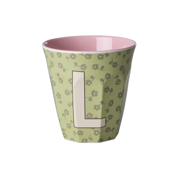 rice Denmark Rice melamine alfabet beker letter L groen roze