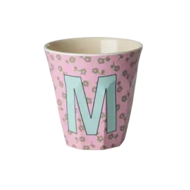 rice Denmark Rice alfabet beker letter M bloemen roze blauw
