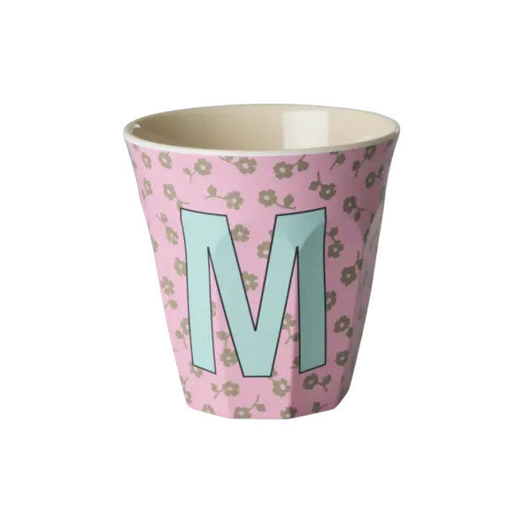 rice Denmark Rice melamine alfabet beker letter M roze blauw