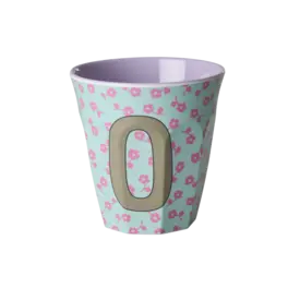 rice Denmark Rice alfabet beker letter O bloemen blauw paars