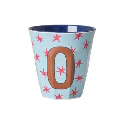 Rice alfabet beker letter O sterren blauw rood