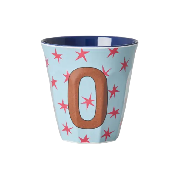 rice Denmark Rice melamine alfabet beker letter O medium sterren blauw rood
