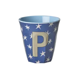 rice Denmark Rice alfabet beker letter P sterren blauw bruin