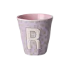 Rice melamine alfabet beker letter R paars roze