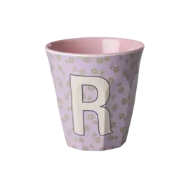 rice Denmark Rice alfabet beker letter R bloemen paars roze