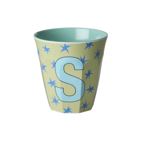 Rice alfabet beker letter S sterren blauw groen