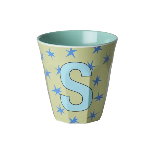 rice Denmark Rice melamine alfabet beker letter S medium sterren blauw groen